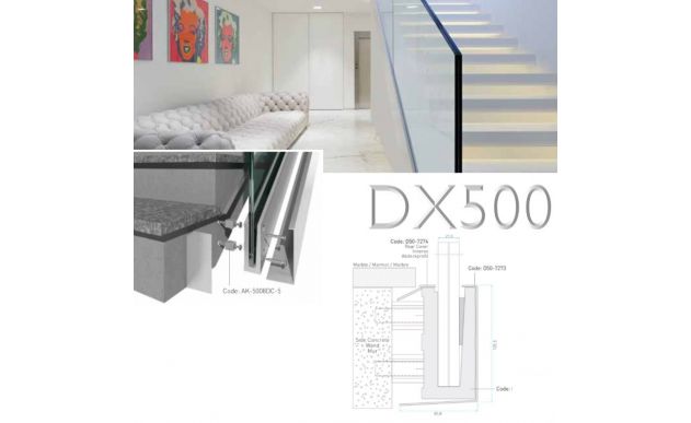 Garde-corps verre escalier DX500
